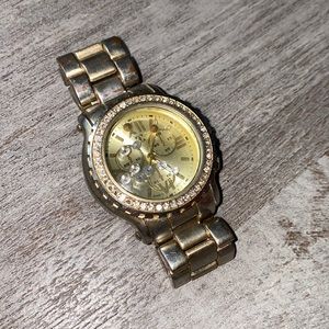 Gold Watch with Diamonds Inside